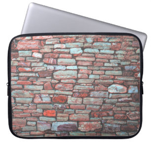 Red pavement bricked wall laptop sleeve