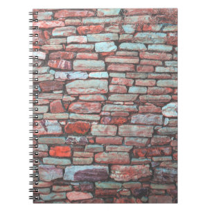 Red pavement bricked wall notebook