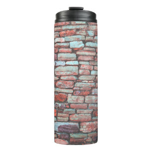 Red pavement bricked wall thermal tumbler