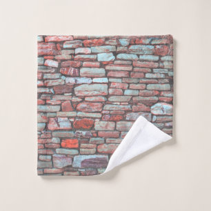 Red pavement bricked wall wash cloth