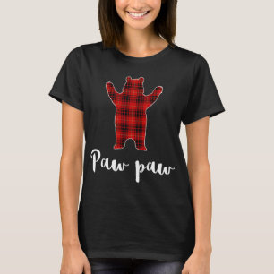Red Paw Paw Bear Buffalo Plaid Family Christmas Pa T-Shirt