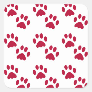 Red Paw Print Holiday Envelope Seal