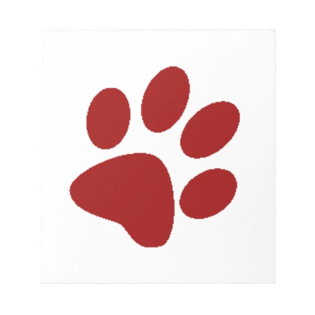 Red Paw Print Notepad (Front)