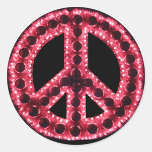 red peace sign sticker