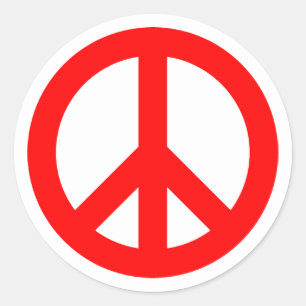Red Peace Symbol Classic Round Sticker
