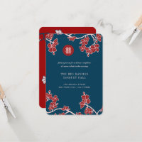Red Peach/Plum Blossoms Double Happiness Reception