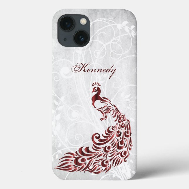 Red Peacock Personalised Case-Mate iPhone Case (Back)