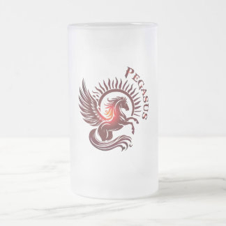 Red Pegasus2-Beer Glass Frosted Glass Beer Mug