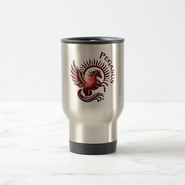 Red Pegasus2-Tumbler Travel Mug (Center)