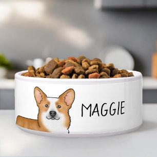 Red Pembroke Welsh Corgi Dog Head And Custom Name