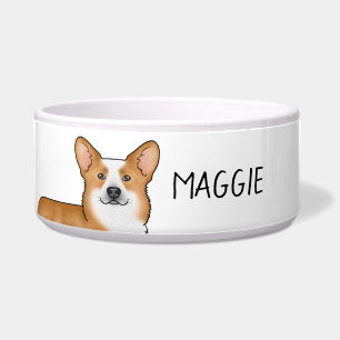 Red Pembroke Welsh Corgi Dog Head And Custom Name