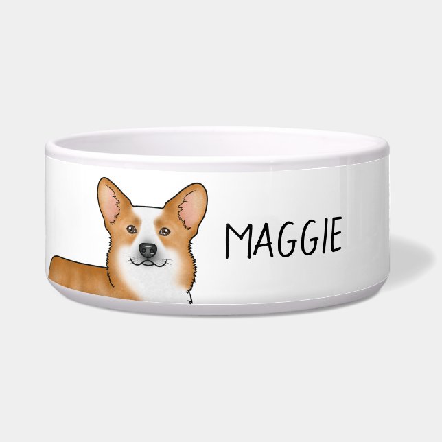 Red Pembroke Welsh Corgi Dog Head And Custom Name (Front)