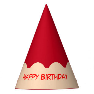 Red Pencil Tip Graphic Birthday Party Hat