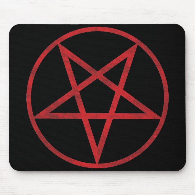 Red Pentagram Mouse Mat (Front)