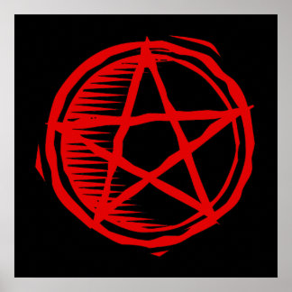 Red Pentagram Poster