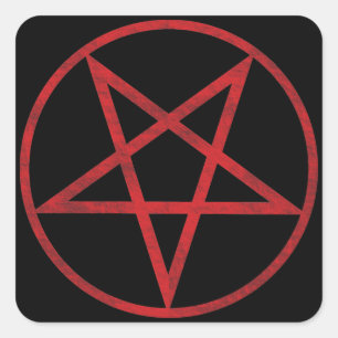 Red Pentagram Square Sticker