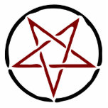 Red Pentagram Standing Photo Sculpture<br><div class="desc">Red pentagram for fans of witchcraft and occult.</div>