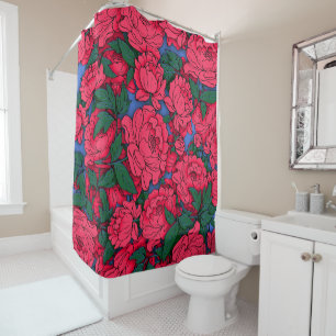 Red Peonies #2 Shower Curtain