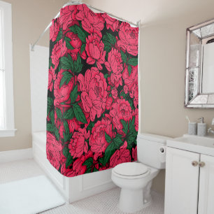 Red Peonies #3 Shower Curtain
