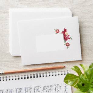 Red Peonies Wedding  Envelope