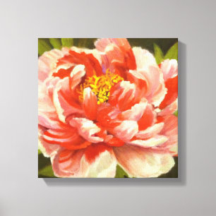 Red peony canvas print