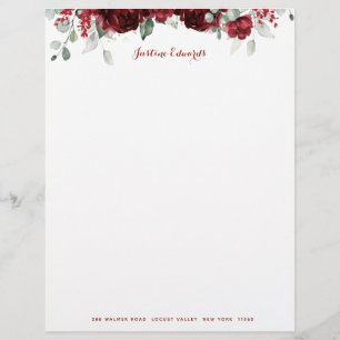 Red Peony Epiphany Custom Letterhead
