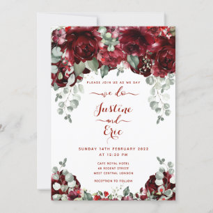 Red Peony Epiphany Luxury Wedding Invitation Suite