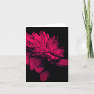 Red Peony Floral Art Customisable Note Card