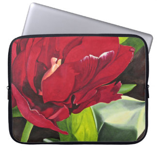 Red Peony Floral Laptop Sleeve