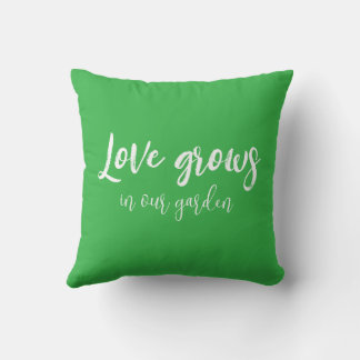 Red Peony floral with green leaves Cushion