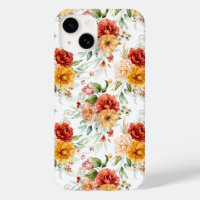 Red Peony Flower Bouquet Pattern