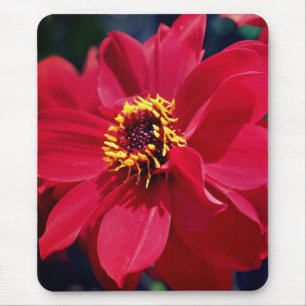 Red Peony Flower Mouse Mat