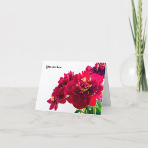 Red Peony Folded Greeting Card