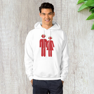 Red People Wearing Headphones Mens Hoodie