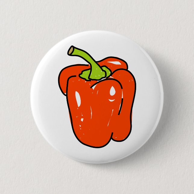 Red Pepper 6 Cm Round Badge (Front)