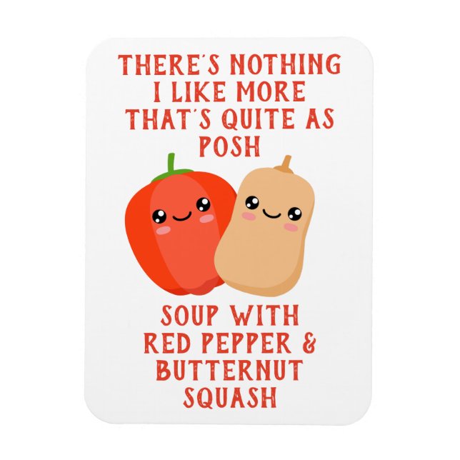 red pepper and butternut squash soup magnet (Vertical)