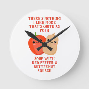 red pepper and butternut squash soup round clock