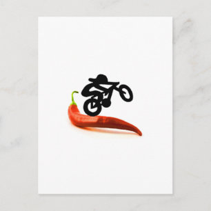 Red Pepper Bike Rider Postcard