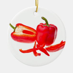 Red pepper ceramic tree decoration