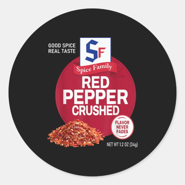 Red Pepper Crushed Sce Group Family Matching Hallo Classic Round Sticker (Front)
