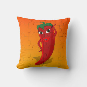 Red Pepper Diva Jigsaw Puzzle Cushion