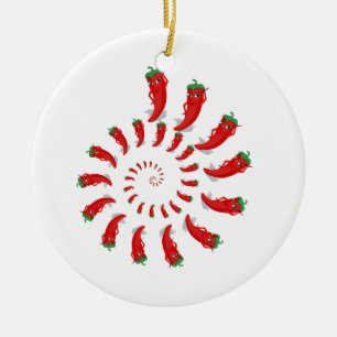 Red Pepper Diva Spiral Ceramic Tree Decoration