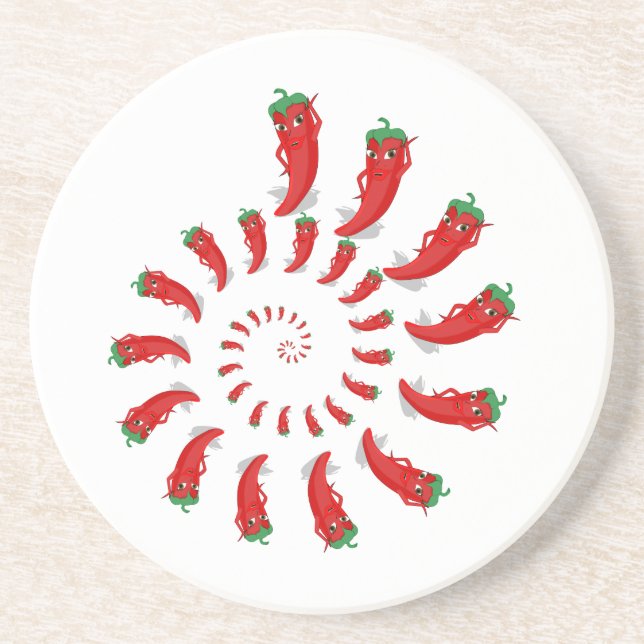 Red Pepper Diva Spiral Coaster (Front)