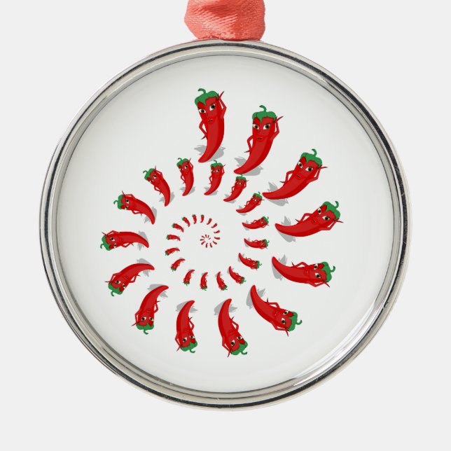 Red Pepper Diva Spiral Metal Tree Decoration (Front)