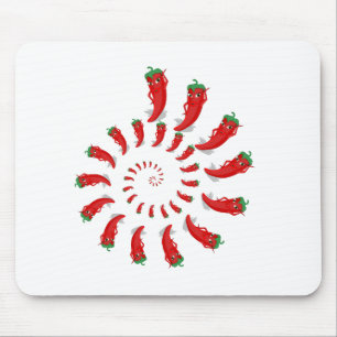Red Pepper Diva Spiral Mouse Mat