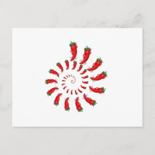 Red Pepper Diva Spiral Postcard