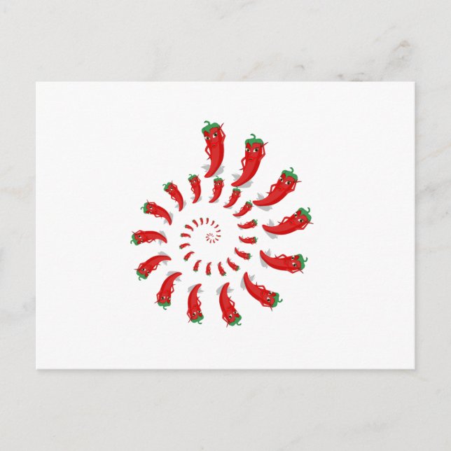 Red Pepper Diva Spiral Postcard (Front)