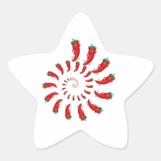 Red Pepper Diva Spiral Star Sticker (Front)