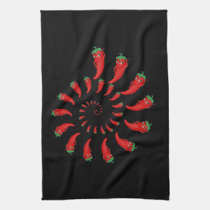 Red Pepper Diva Spiral Tea Towel