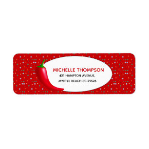 Red Pepper Festive Return Address Label
